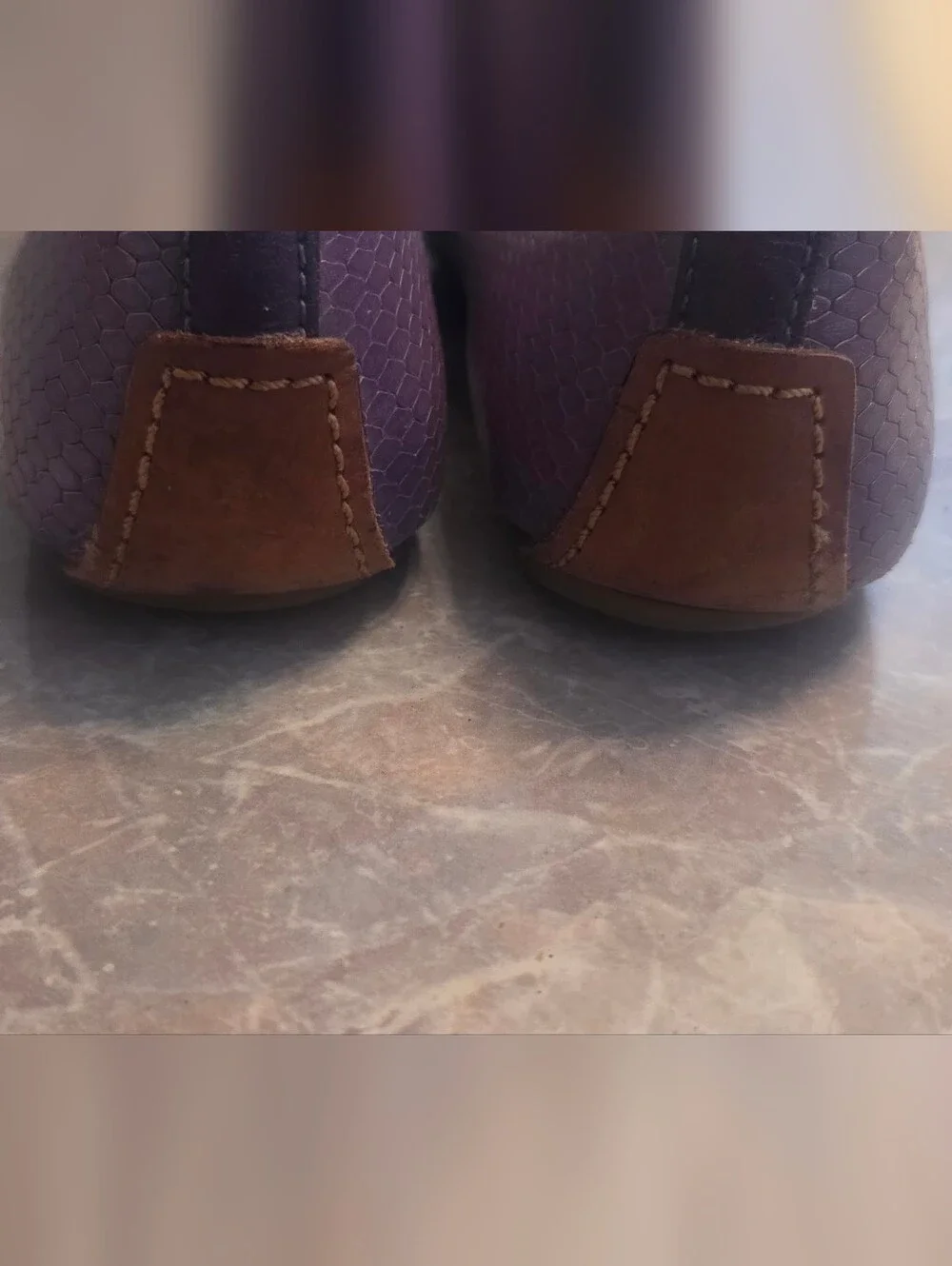Tory Burch Purple Logo Ballet Flats
